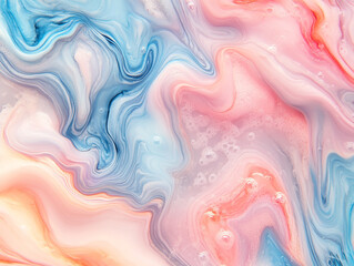 A marbled effect created by blending soft pastel clay with translucent slime, resulting in a soothing, abstract background with subtle patterns