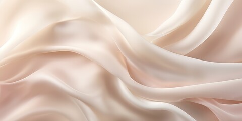 Obraz premium Light beige color silk satin texture surface decorative background. Romantic soft fashion template scene