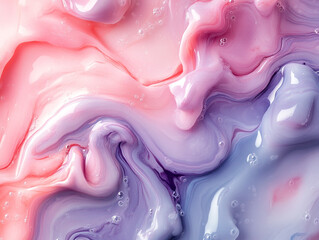 A marbled effect created by blending soft pastel clay with translucent slime, resulting in a soothing, abstract background with subtle patterns