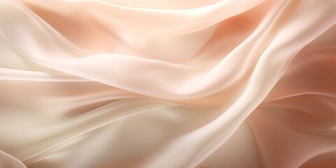 Light beige color silk satin texture surface decorative background. Romantic soft fashion template scene