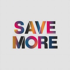 Save More Colorful Text Design Graphic
