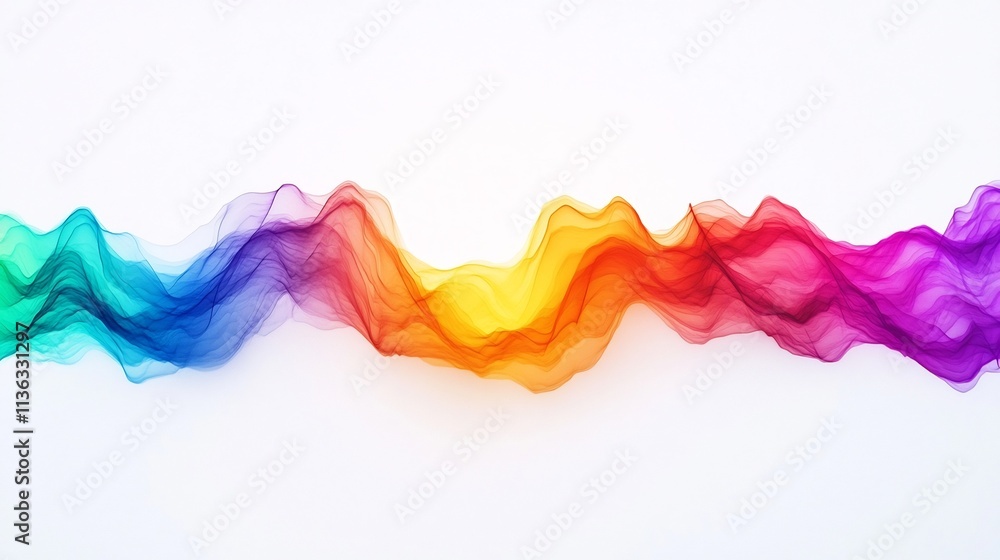 Poster vibrant spectrum of light rays refracting across a blank canvas