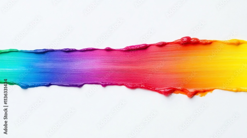 Poster vivid rainbow spectrum of light rays refracting across a blank background