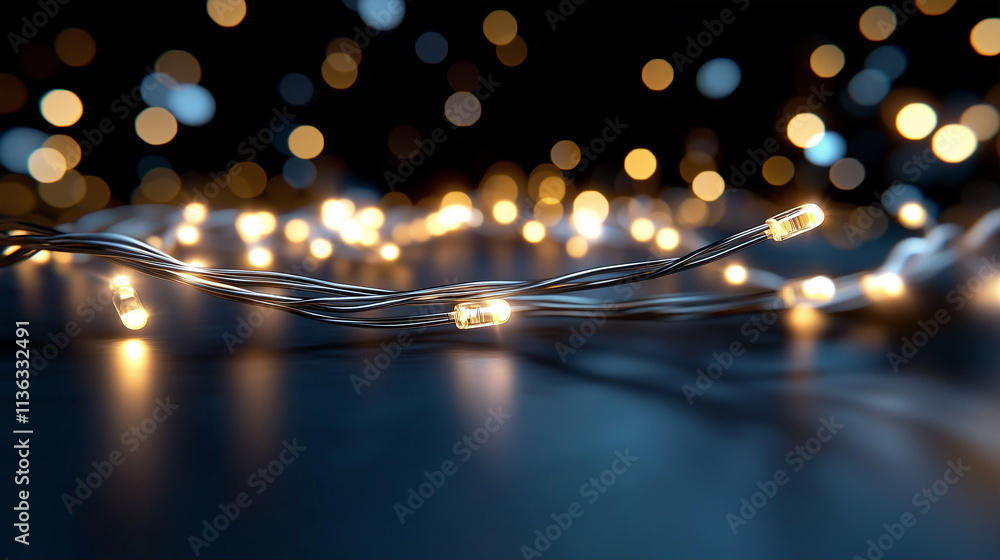 Poster String lights with bokeh effect creating a warm ambiance