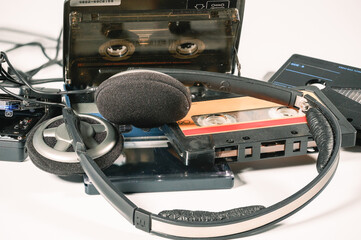 Vintage Audio Collection with Headphones