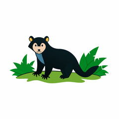 Fototapeta premium A image of a binturong in a jungle cartoon vector illustration
