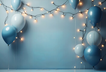 happy birthday backdrop blue