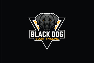 black labrador dog cartoon character head vector image template