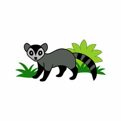 A image of a civet in a jungle cartoon vector illustration