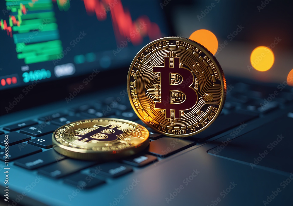 Poster virtual currency uses computers secure financial transactions online bit