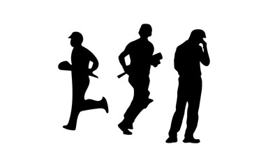 Cricket Vector Logo Design.Cricket player logo design vector. Icon Symbol. Template Illustration
