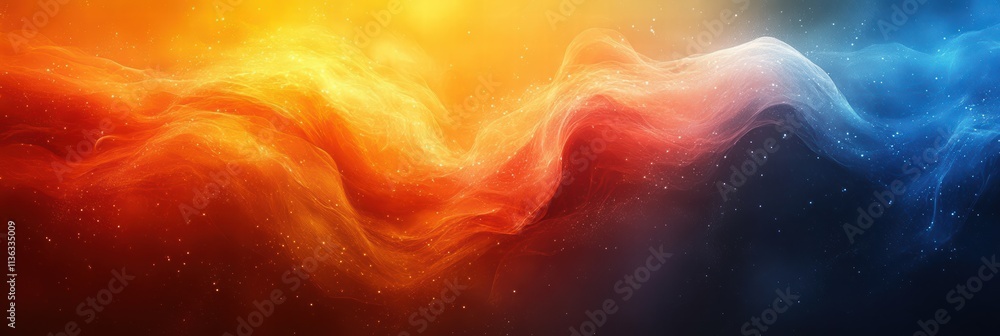 Poster colorful swirling patterns create a mesmerizing blend on a smooth gradient background