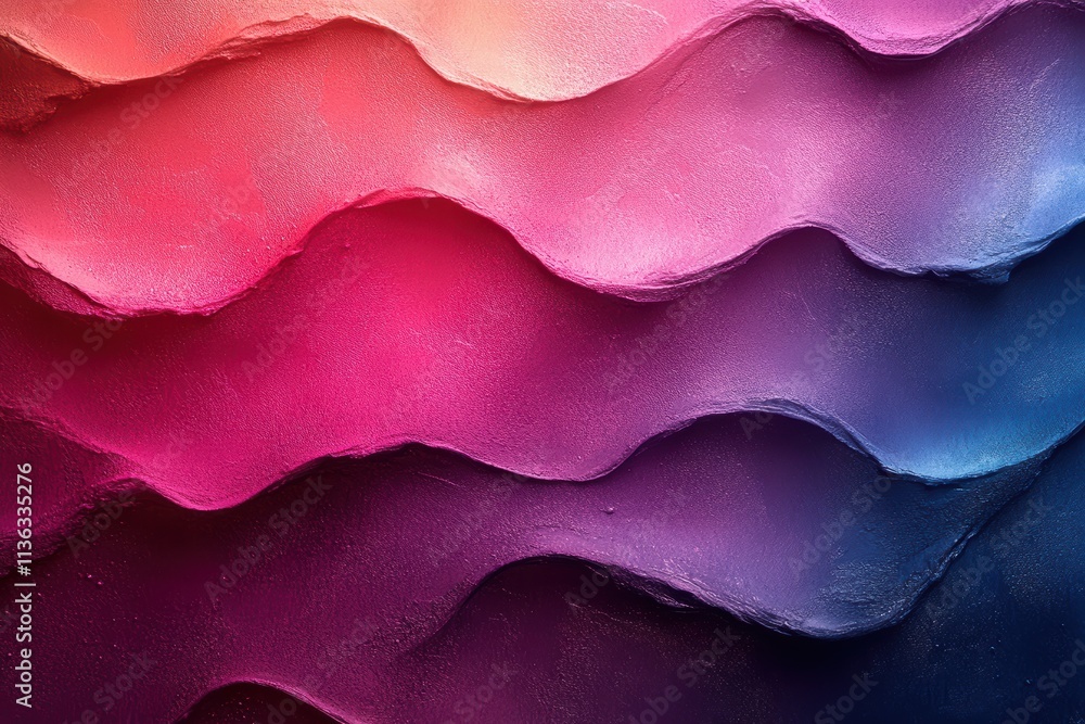 Poster vibrant abstract design with soft waves and gradient colors in a dynamic composition