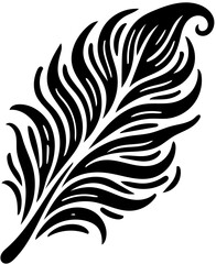 Black Feather Silhouette, Quill Icon for Writing, Tattoo Design, Stationery Logo, Digital Art Template, Vector Illustration for Prints, Invitations, and Calligraphy Projects