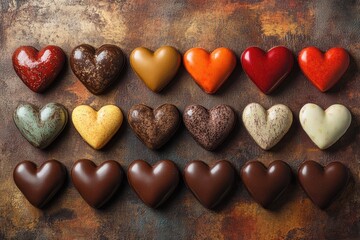 Sweets shaped like hearts arranged beautifully for a romantic occasion