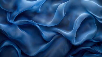 Obraz premium Elegant Blue Silk Fabric Texture with Soft Flowing Drapery