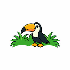 A image of a toucan  tropical  in a jungle cartoon vector illustration