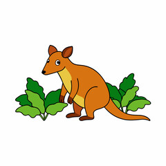 A image of a tree kangaroo in a jungle cartoon vector illustration