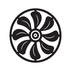 fan propeller silhouette vector illustration