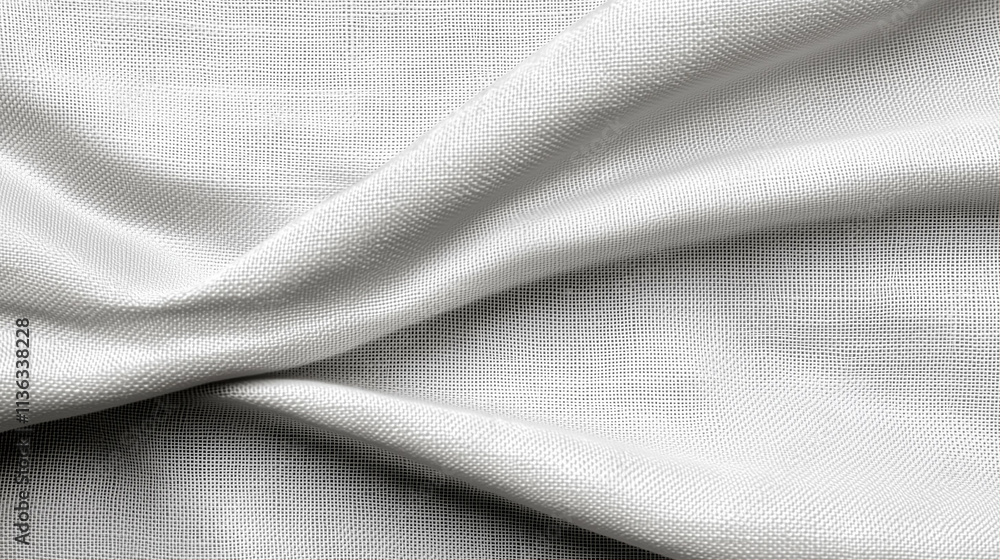 Poster textured fabric with white texture showing elegant draping and smooth folds for background or design