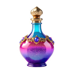 Enchanted Potion Bottle with Gradient Colors and Gold Accents