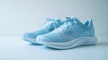 Pair of running shoes displayed cleanly on a bright white background, showcasing their design.