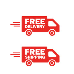 Free delivery truck icon vector design