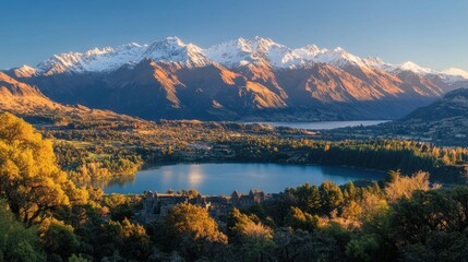 Majestic Autumnal Landscape: Queenstown, New Zealand
