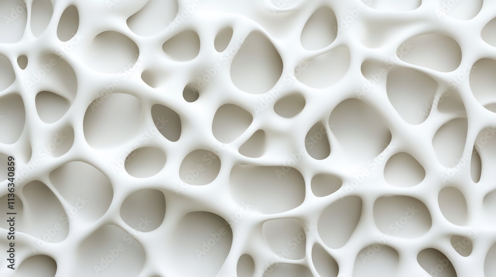 Poster flowing organic patterns in serene 3d abstract white background