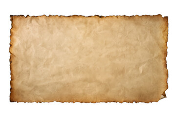 Aged, Burnt, and Torn Piece of Paper with Transparent Background