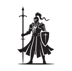 Knights In Armor silhouette vector illustration