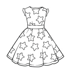 Dress. Drawing with line art. Simple design. Fashion. Vector illustration