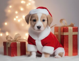 santa claus with christmas gifts