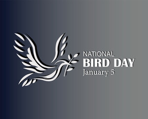National Bird Day, January 5. Banner, poster, card, background Design illustration.
