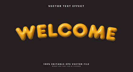 Welcome 3D Inflated editable text effect Template