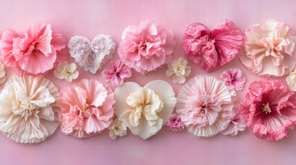Pink Floral Arrangement with Lace Heart