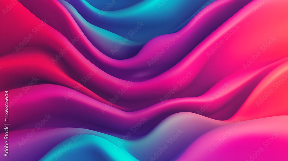 Aufkleber mesmerizing abstract 3d fluid shapes with glowing edges and vibrant gradient colors