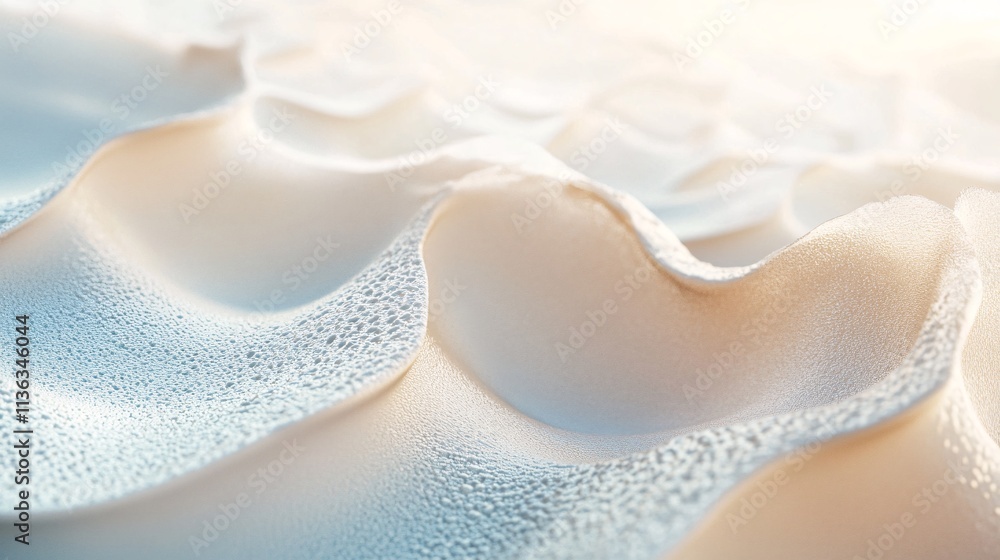 Aufkleber soft white wavy surface covered with tiny water droplets reflecting light