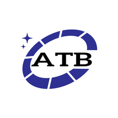 ATB Creative Circular Logo Design in Blue and Black for Corporate Branding and Technology, ATB Blue and Black Tech Logo with Circular Elements for Branding & Visual Identity, ATB LOGO, ATB vector Logo