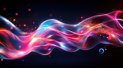 Fototapeta premium Vibrant Modern Wavy Mesh with Luminous Effects