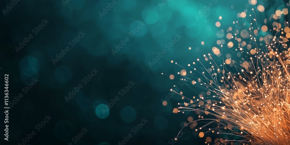 Poster Stunning Sparkling Effect with Colorful Bokeh Background