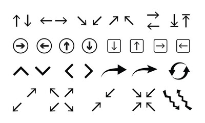 Arrows set of black icons. Arrow vector collection. Modern simple arrows. Vector illustration.