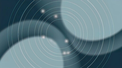 Fototapeta premium Abstract blue gray background with dynamic circular lines with glare.