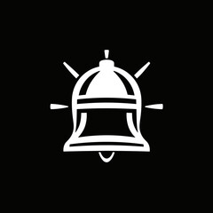 Geometric Bell Logo, Clean, Symmetrical, Black & White