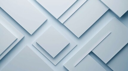 Minimalist Abstract 3D White Background with Overlapping Layers and Soft Lighting