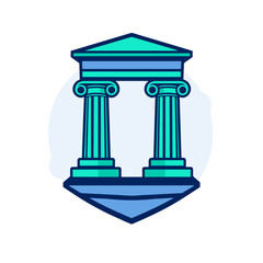 Geometric Pillars Logo, Cool Tones & Clarity