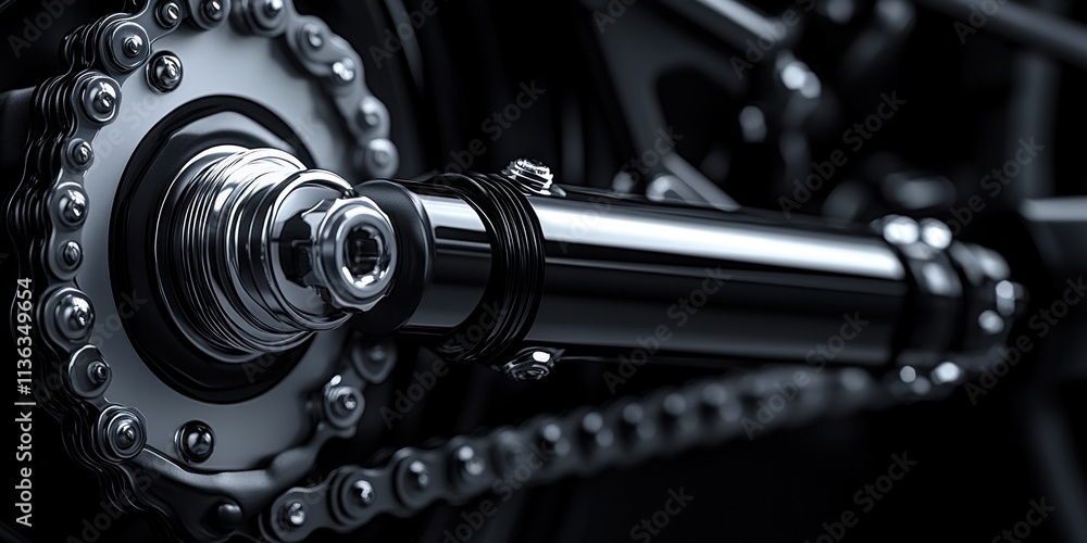 Poster close-up of titanium components showcasing embedded power couplings in a modern engineering context