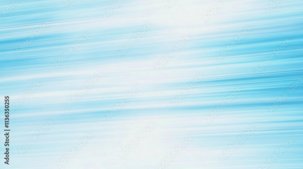 Poster bright blue abstract background with soft blurred lines representing movement and tranquility