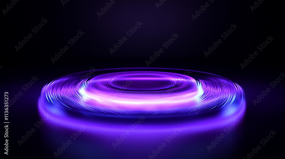 Poster vibrant purple light circle creating a mesmerizing visual effect in a dark background