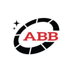 ABB Creative Circular Logo Design in Blue and Black for Corporate Branding and Technology, ABB Blue and Black Tech Logo with Circular Elements for Branding & Visual Identity, ABB LOGO, ABB vector Logo